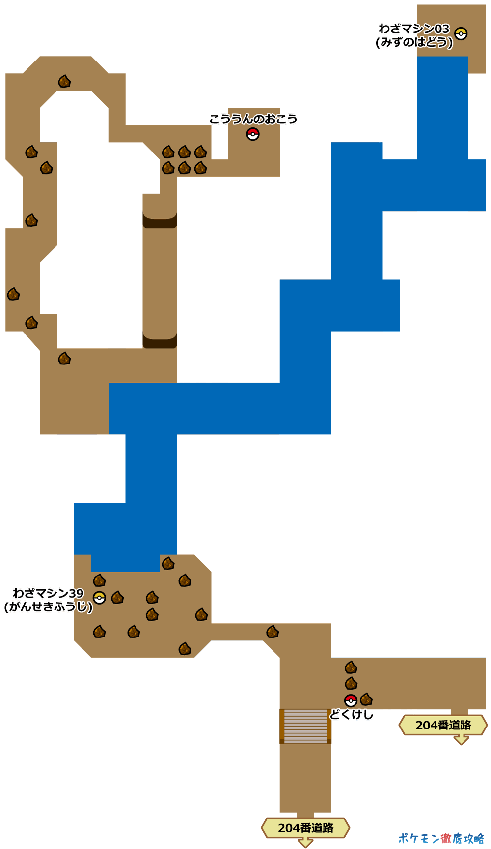 荒れた抜け道 あれたぬけみち マップと出現ポケモン ダイパリメイク攻略 ポケモン徹底攻略 荒れた抜け道 あれたぬけみち マップと出現ポケモン ダイパリメイク攻略 ポケモン徹底攻略