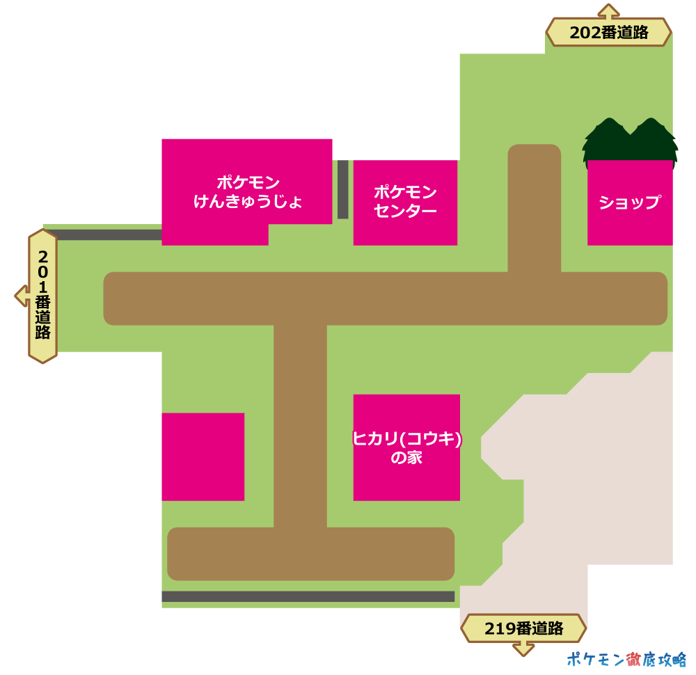 マサゴタウン マップ画像 ダイパリメイク攻略 ポケモン徹底攻略 マサゴタウン マップ画像 ダイパリメイク攻略 ポケモン徹底攻略