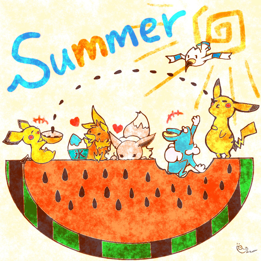 最高の動物画像 ぜいたく夏休み ポケモン イラスト 夏