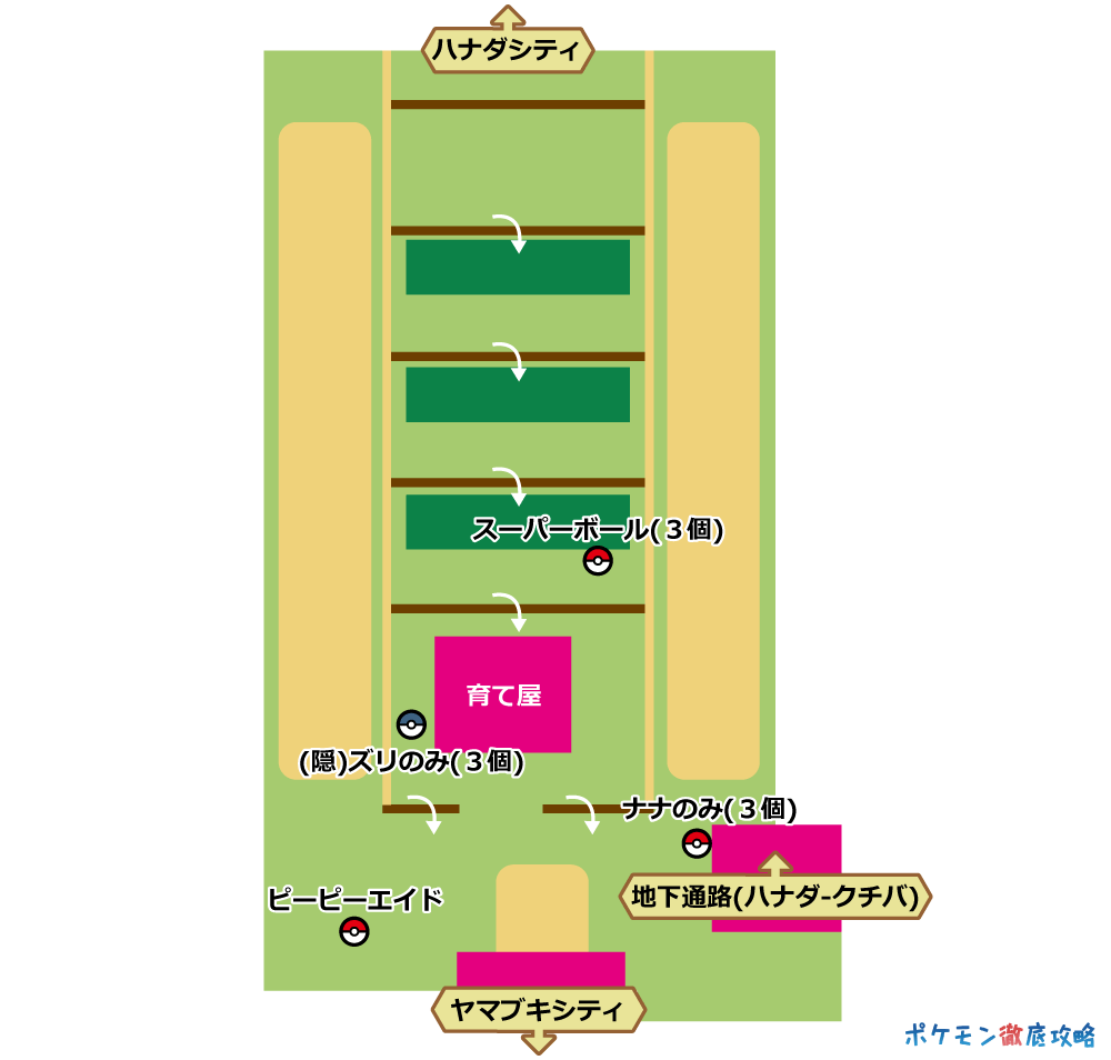 ピカブイ 5番道路 出現ポケモンとマップ画像攻略 ポケモン徹底攻略