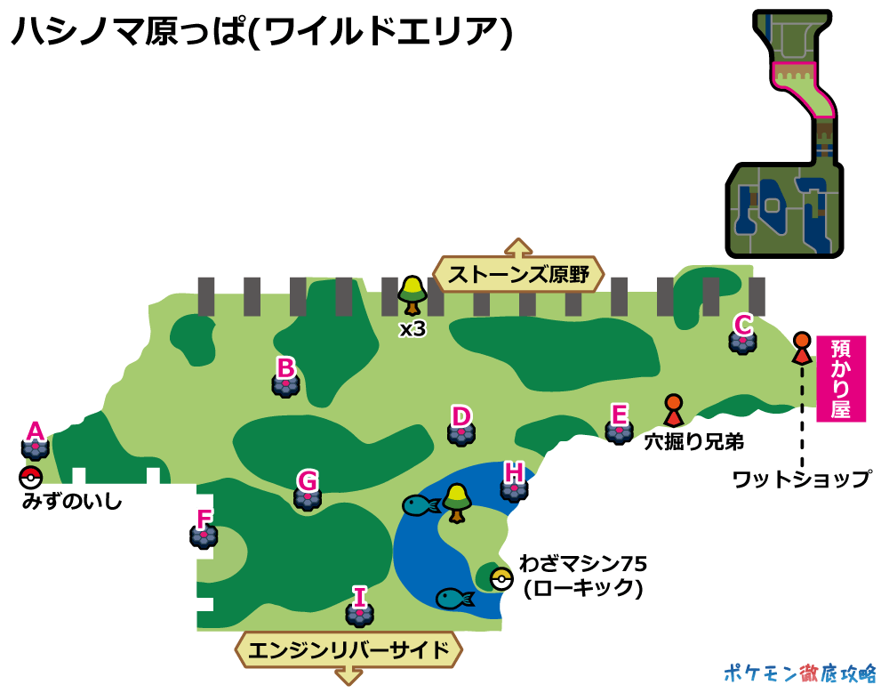 ハシノマ原っぱ の巣穴とレイドバトルで出現するポケモン 剣盾 ポケモン徹底攻略 ハシノマ原っぱ の巣穴とレイドバトルで出現するポケモン 剣盾 ポケモン徹底攻略