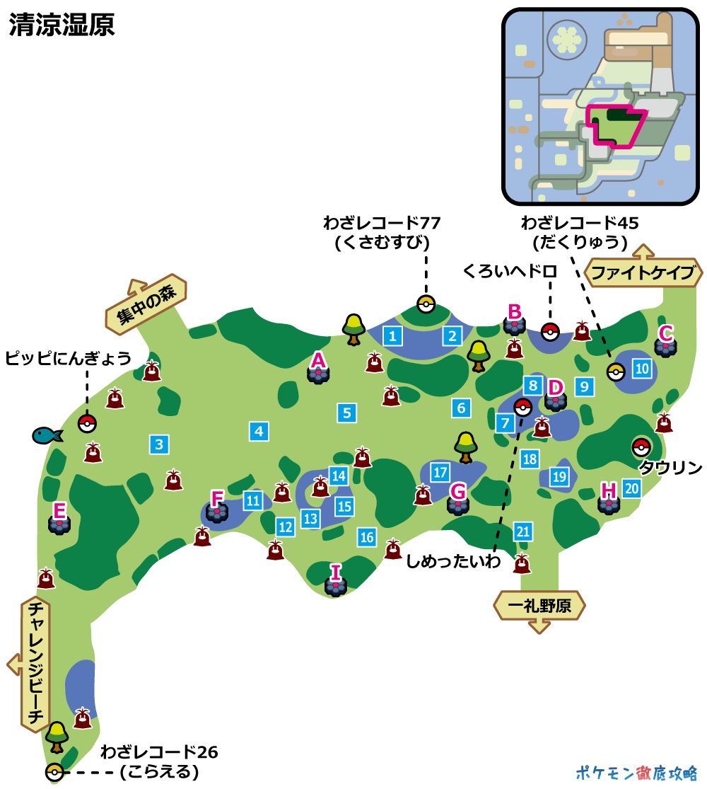 清涼湿原 ヨロイ島 出現ポケモンとマップ 剣盾攻略 ポケモン徹底攻略