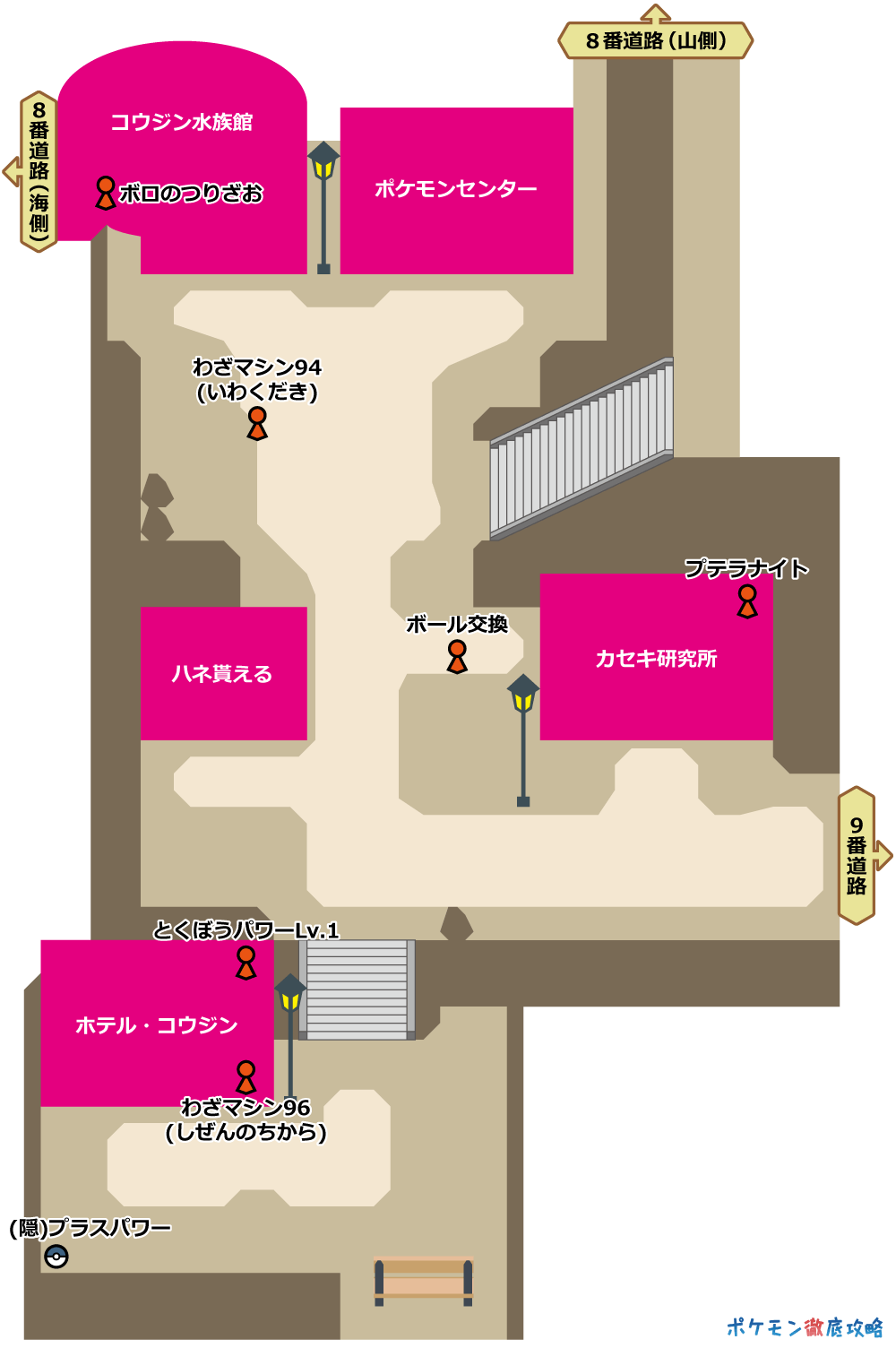 コウジンタウン マップと出現ポケモン Xy攻略 ポケモン徹底攻略 コウジンタウン マップと出現ポケモン Xy攻略 ポケモン徹底攻略